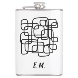 Petaca Arte de línea abstracta minimalista inicial person