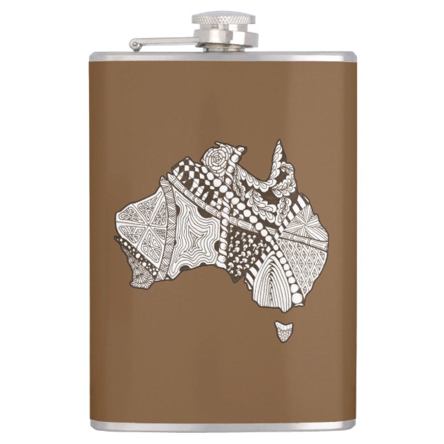 Petaca Arte de mapas de Australia (Anverso)