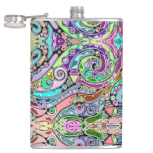Petaca Arte de patrón pintado a mano y digitalmente 10