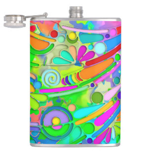Petaca Arte de patrón pintado a mano y digitalmente 18