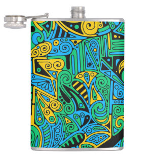 Petaca Arte de patrón pintado a mano y digitalmente 21