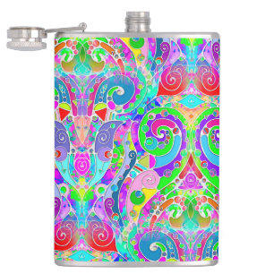Petaca Arte de patrón pintado a mano y digitalmente 22