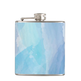 Petaca Arte de pincel azul, abstracto, de color de agua f