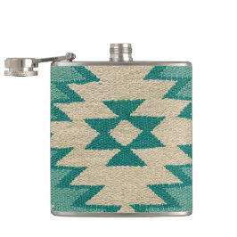 Petaca Arte de Tejido del Suroeste en Frasco en Verde Cia