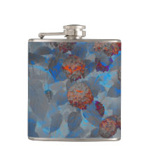 Arte digital con motivos florales de color naranja