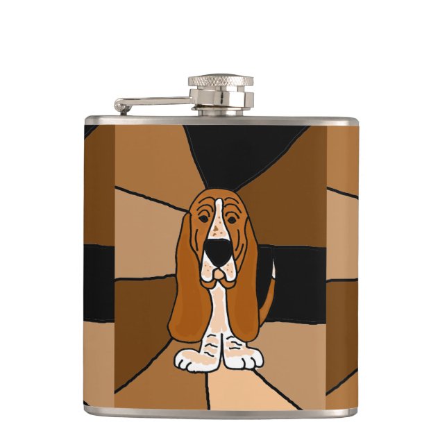 Petaca Arte divertido del perro de Basset Hound (Anverso)