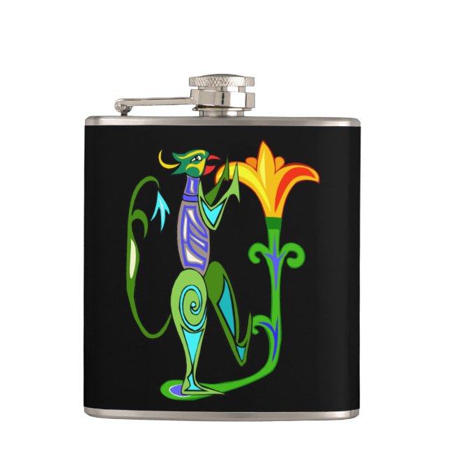 Petaca Arte Egipcio Con Flor De Lotus (Anverso)