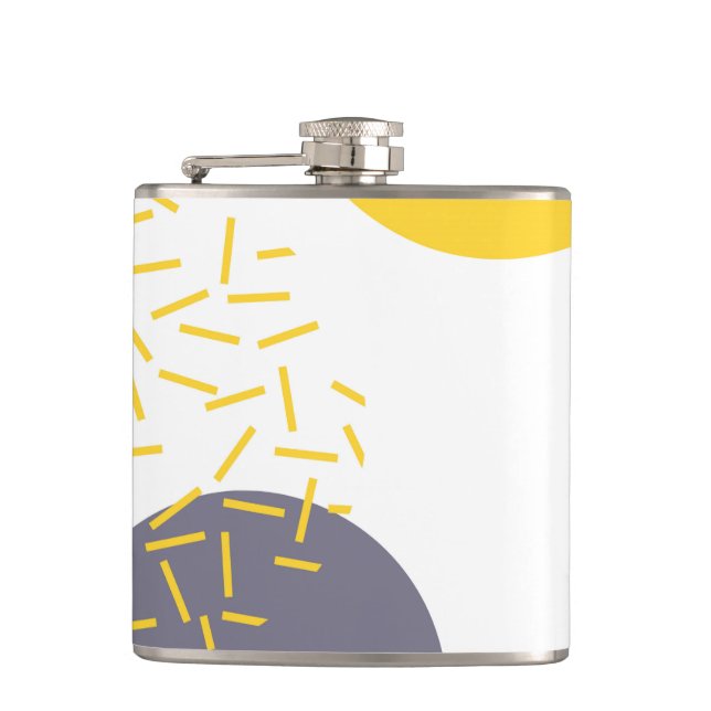 Petaca Arte geométrico amarillo, fresco, moderno y de mod (Anverso)