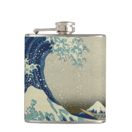 Petaca Arte japonés vintage, la gran ola de Hokusai