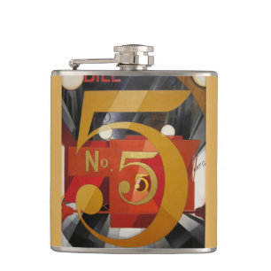 Petaca Arte moderno Cubista Demuth Figura 5 en Oro