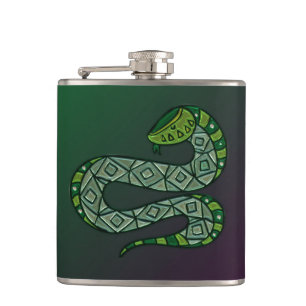 Petaca Arte tribal de serpiente genial metalizado