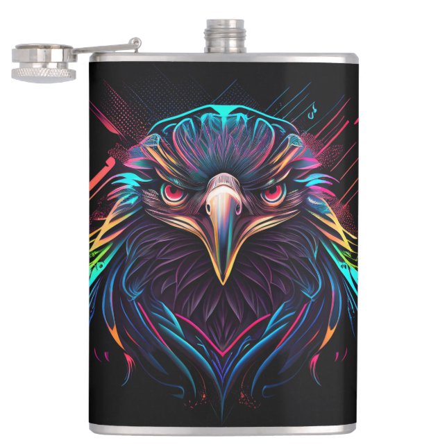 Petaca Artista del águila de Neón Luminoso brillante (Abierto)