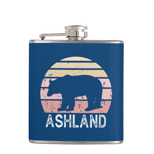 Petaca Ashland Oregon Retro Bear (Anverso)
