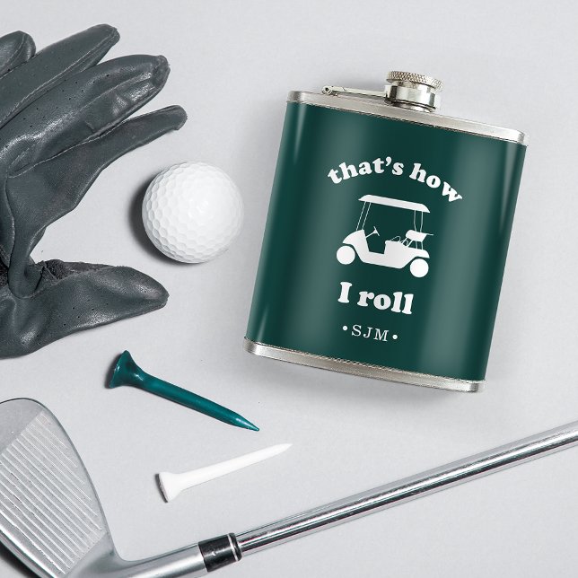 Petaca Así es como rollo | Golf monogramado (Subido por el creador)