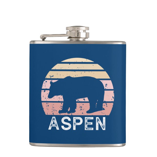 Petaca Aspen Colorado Retro Bear (Anverso)