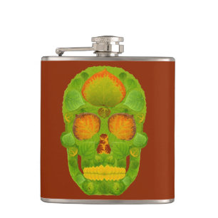 Petaca Aspen Leaf Skull 10