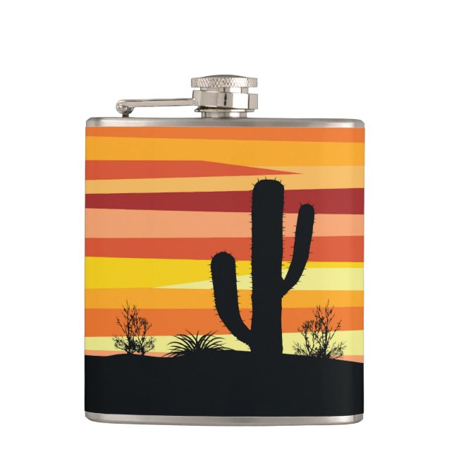 Petaca Atardecer del desierto geométrico (Anverso)