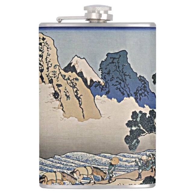Petaca Atrás de la montaña Fuji del río Minobu Hokusai (Anverso)