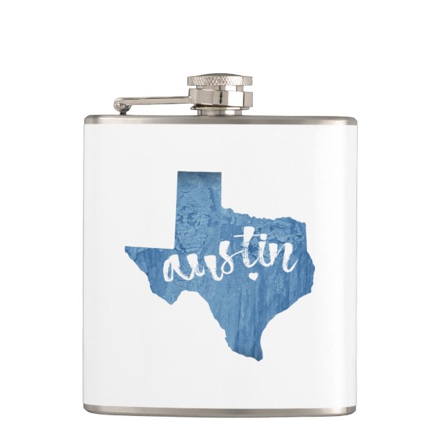 Petaca Austin, Texas Wood Grain (Anverso)