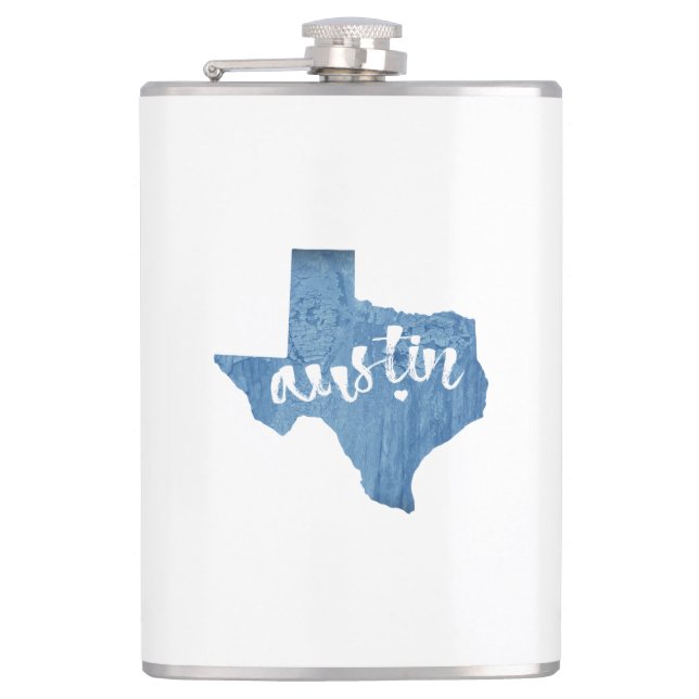 Petaca Austin, Texas Wood Grain (Anverso)