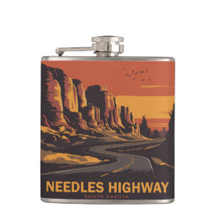 Petaca Autopista Needles Dakota del Sur cielo rojo