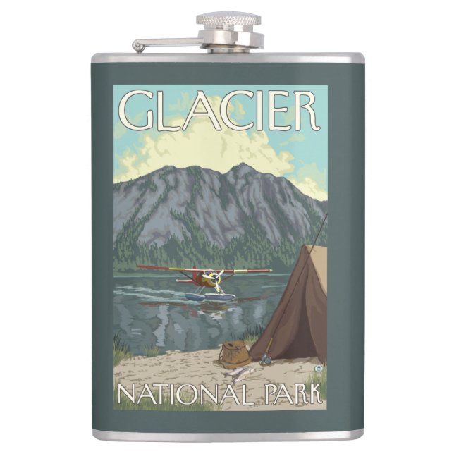 Petaca Avión y pesca - Parque Nacional Glacier, TA de (Anverso)