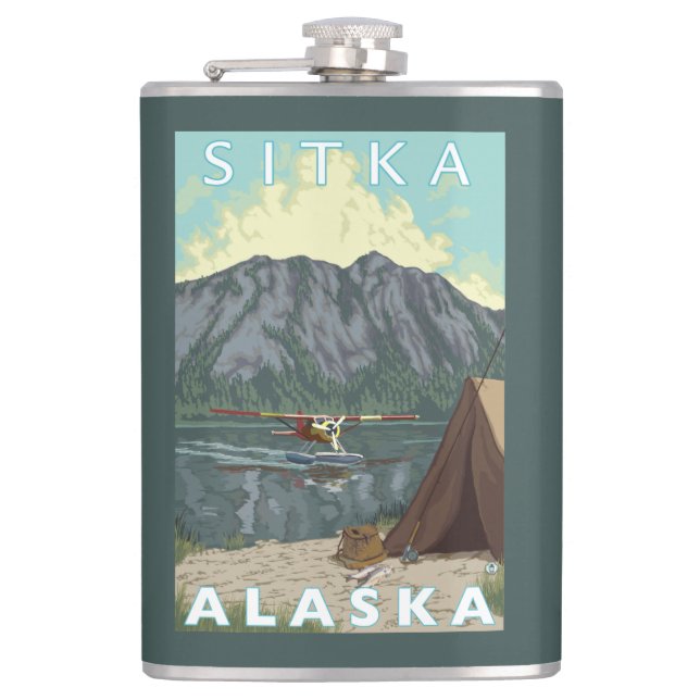 Petaca Avión y pesca - Sitka, Alaska de Bush (Anverso)
