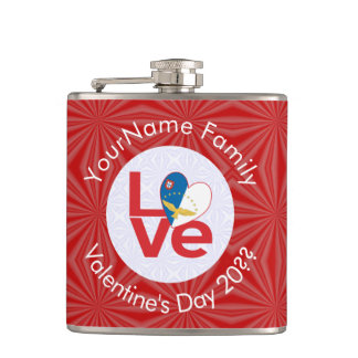 Petaca Azorean LOVE Hearth Flag San Valentín Personalizad