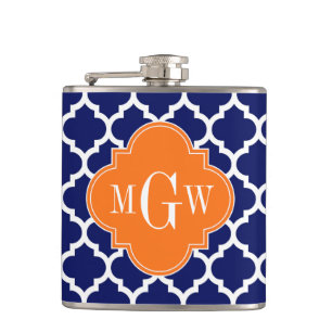 Petaca Azul Marino Chevron Pumpkin Cuatrohojas 3 Monogram