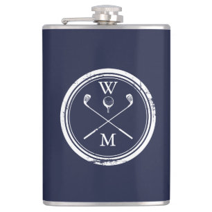 Petaca Azul Marino Iniciales Personalizadas de Monograma