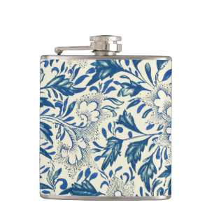 Petaca Azul Vintage Floral Asiático: Chinoiserie Antiguo