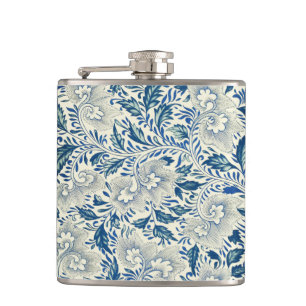 Petaca Azul Vintage Floral Asiático: Chinoiserie Antiguo