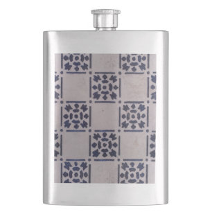 Petaca Azulejo holandés azul blanco patrón antiguo