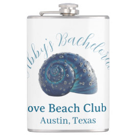Petaca Bachelorette party beach club blue sea shell name 
