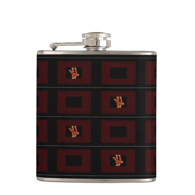 Petaca Bacon Black & Burgandy Flask-Design 1 (Anverso)