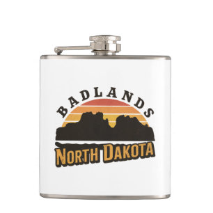Petaca Badlands North Dakota Retro