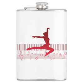 Petaca Bailarina de ballet en un teclado