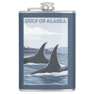 Petaca Ballenas #1 - el golfo de Alaska de la orca