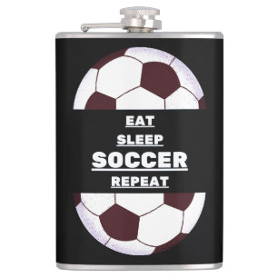 Petaca Balón de fútbol. Coma, duerme, fútbol, repite
