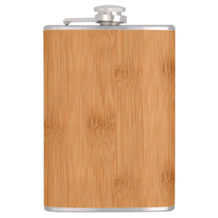 Petaca Bambú Tosta Madera Grano de aspecto