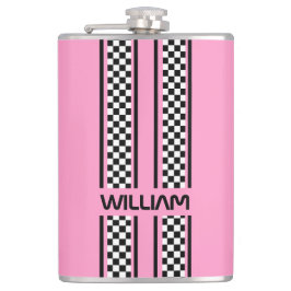 Petaca Banda deportiva de raza rosa y negra personalizado