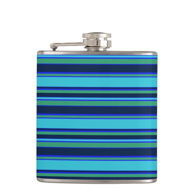 Petaca Bandas azules y verdes (Anverso)