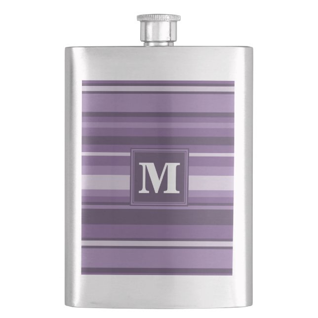 Petaca Bandas de lavanda monogramo (Anverso)