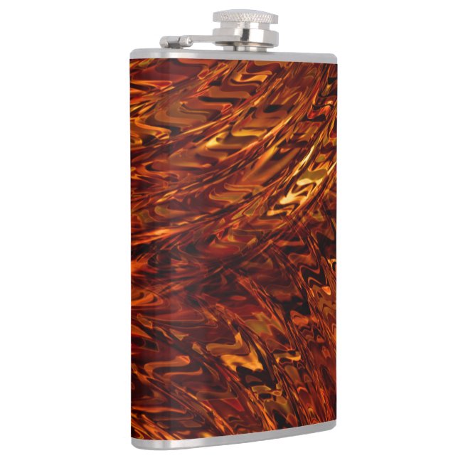 Petaca Bandas redondeadas abstractas en tonos dorados roj (Derecha)