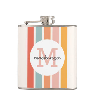 Petaca Bandas retro-coloreadas monogramadas personalizada