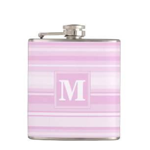 Petaca Bandas rosadas para bebés monogramo