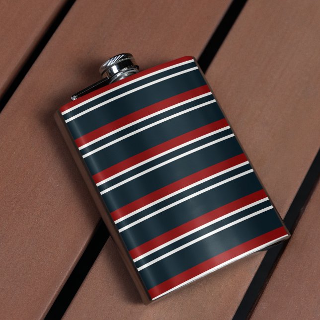 Petaca Bandas uniformes rojas azules (flask)