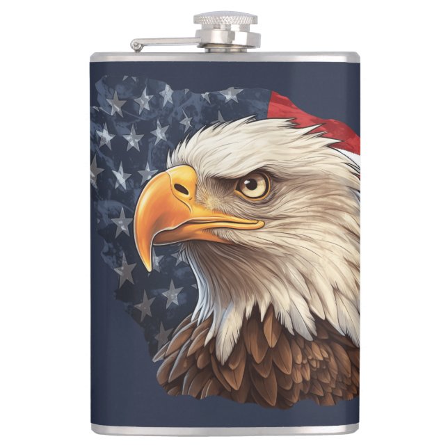 Petaca Bandera americana águila calva (Anverso)