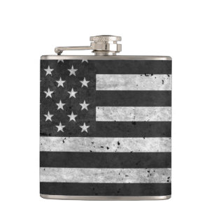 Petaca Bandera americana apenada blanco y negro