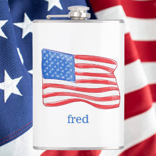 Petaca Bandera Americana Patriótica Personalizada